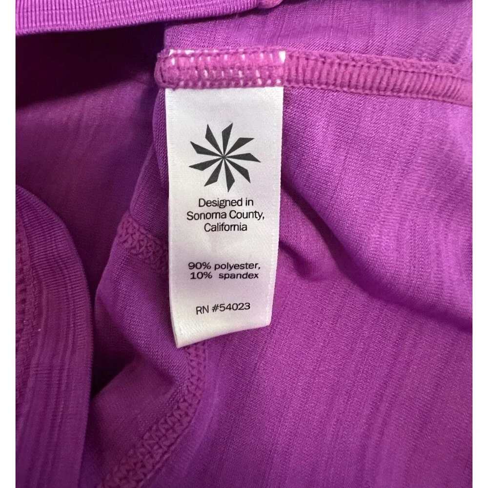 ATHLETA Jazzy Purple Pacifica UPF Tee 2 Fitted Wicking Stretch Surf 1/4 Zip XS/S - Picture 4 of 5